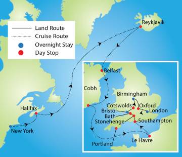 Transatlantic with Iceland & UK Cruise