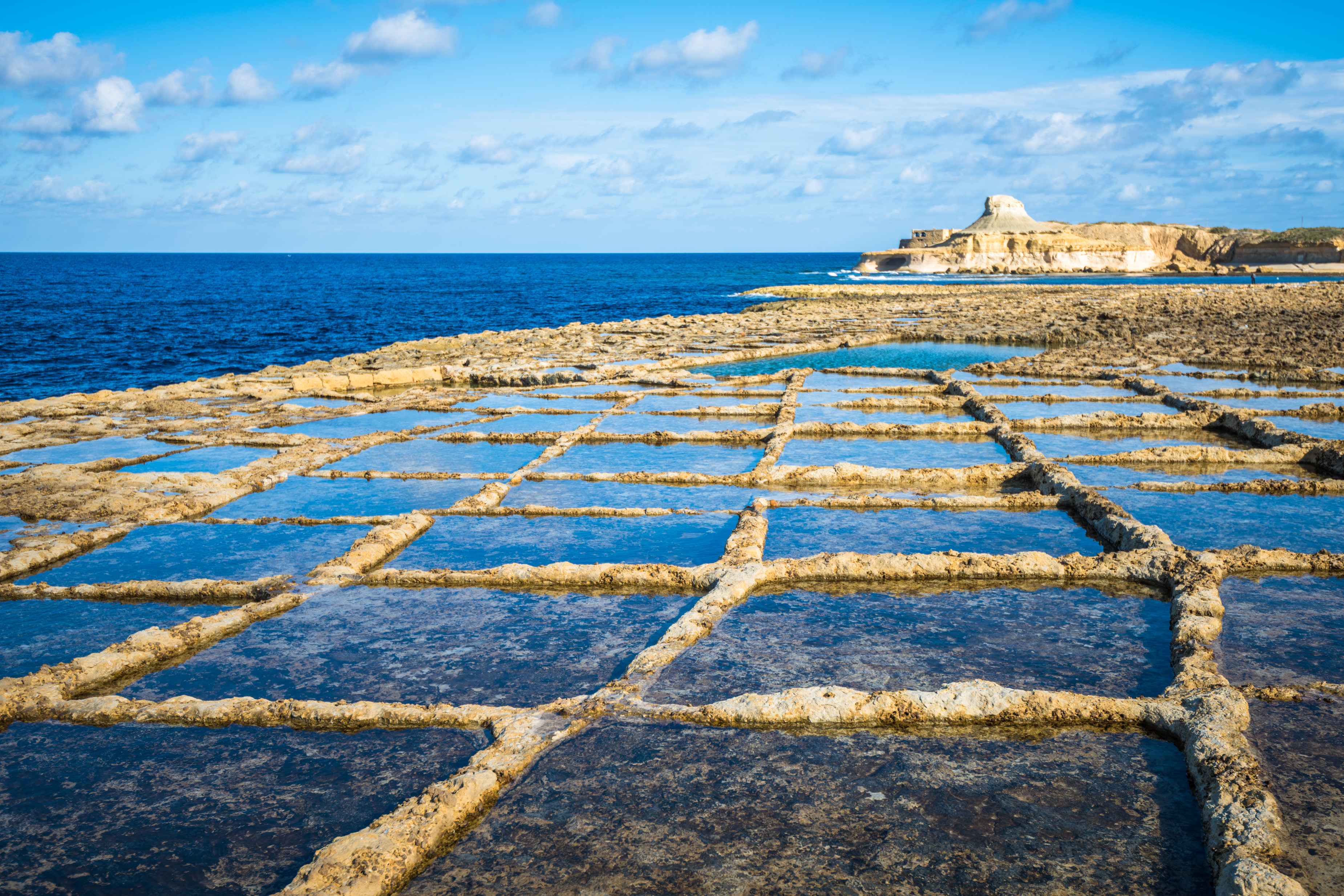 Salt evaporation ponds on Gozo