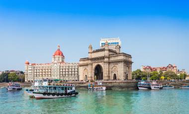 Enchanting Travels India Tours - Gateway of India and boats as seen from the Mumbai Harbour