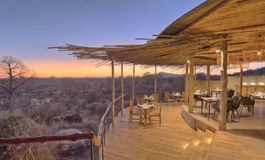 Terrace at Jabali Ridge Hotel in Ruaha, Tanzania