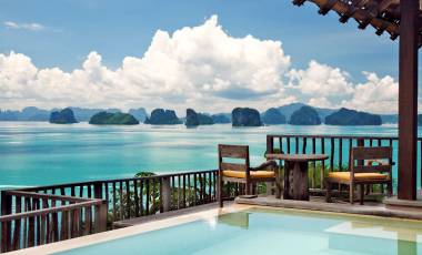 Aussicht auf Sandsteinfelsen von Koh Yao Noi