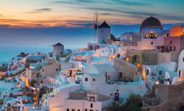 Oia village at dusk - Greece vacation