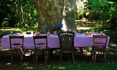 Al fresco lunch at La Candelaria del Monte in Buenos Aires Provincia in Argentina