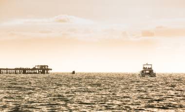 Catamaran underway