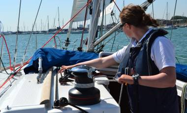 Practicing skills on deck at Port Solent