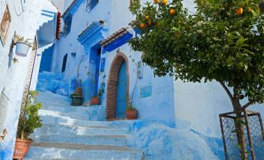 Narrow alleyway in the medina, Chefchaouen