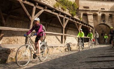 Cycling through Sighisoara
