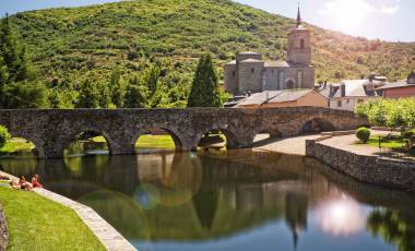 Roman bridge in Molinaseca, Leon, Spain