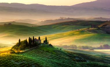 Tuscany - Landscape panorama, hills and meadow, Toscana - Italy