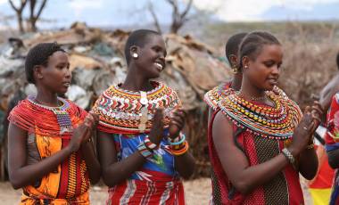 Close up of Samuru Women in traditional attire in Kenya