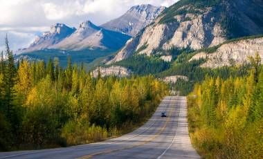 Scenic road through Jasper National Park, Canada