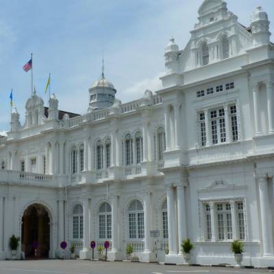 a large white building