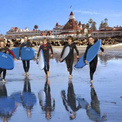 Surfing at Coronado Beach