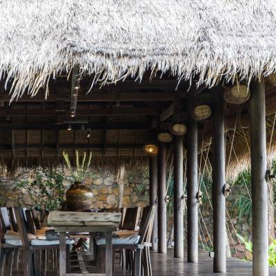 a wooden dining table