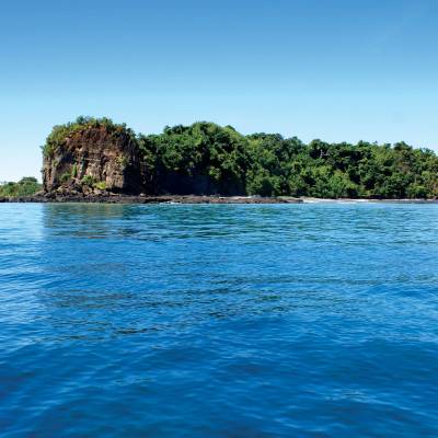 an island in the middle of a body of water