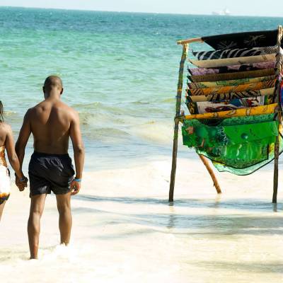 a person standing on a beach