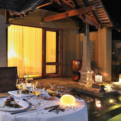 In villa dining