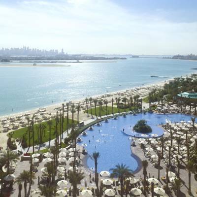 Royal Pool and Dubai Skyline