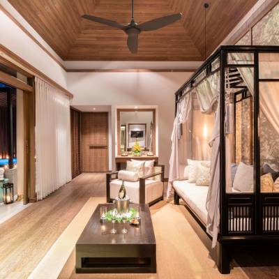 a room filled with furniture and a fireplace