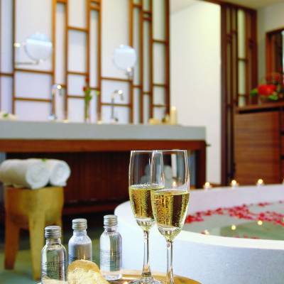 a glass of wine on a table