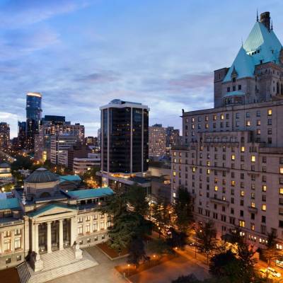 a view of a city at night