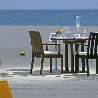 Private beach dining