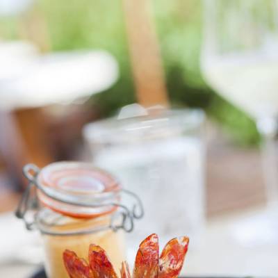 a close up of food on a table