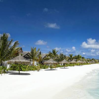 Beach view of Earth villas
