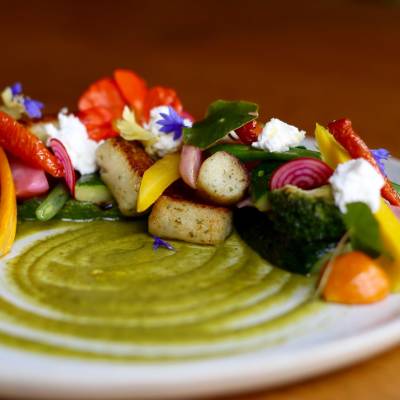 a plate of food on a table