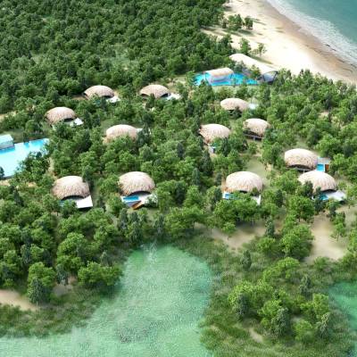 Aerial view of Chena Huts by Uga Escapes
