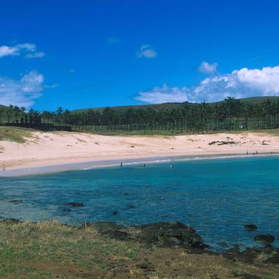 a sandy beach next to a body of water