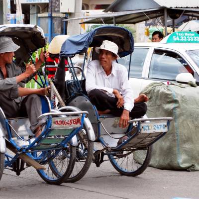 Cyclo drivers taking a break