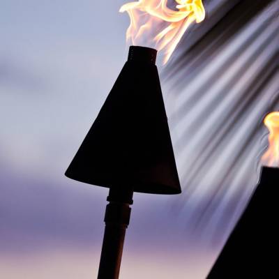 Torches during dusk