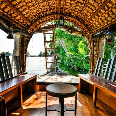Inside of traditional houseboat
