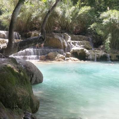 water next to the rock