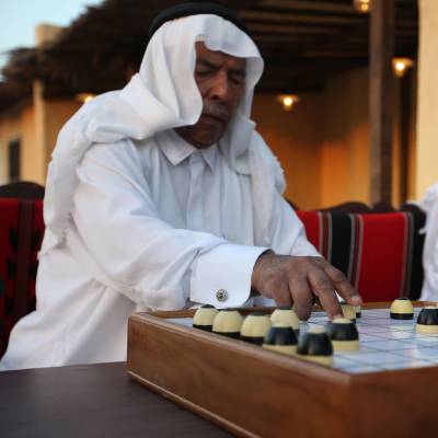 Locals playing a boardgame