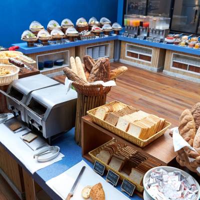 a bunch of food on a table