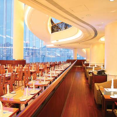 a dining table in a restaurant
