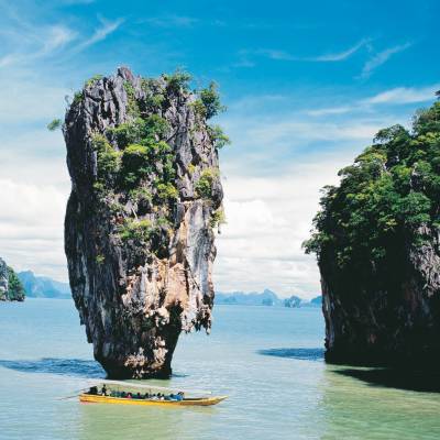a small boat in a body of water