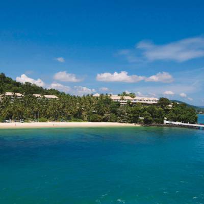 an island in the middle of a body of water