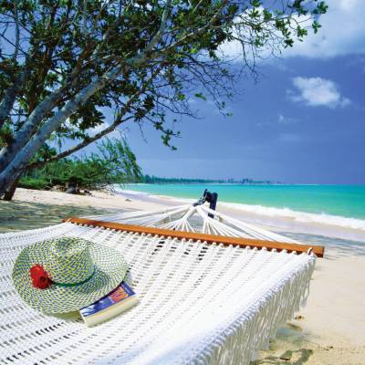 a group of people sitting at a beach