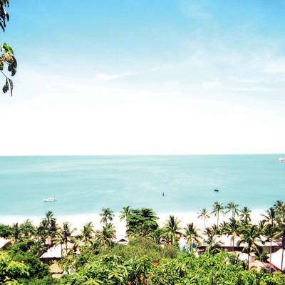 an island in the middle of a body of water