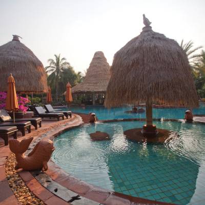 a boat sitting on top of a building
