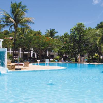 a blue pool of water