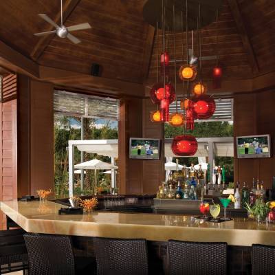 a kitchen with a table in a restaurant