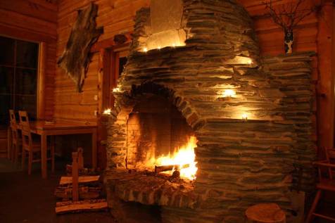 The fireplace at Basecamp Oulanka, Finland