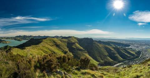 Christchurch Gondola og Lyttelton havn fra Port Hills i New Zealand