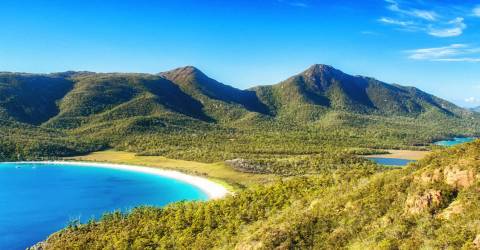 Luftfoto af Wineglass bay, Tasmanien, Australien