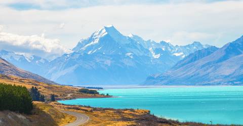 Mount Cook udsigtspunkt med søen Pukaki, Sydøen New Zealand