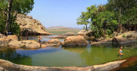 Naturlige kilder i Gunlom, Kakadu National Park, Northern Territory, Australien